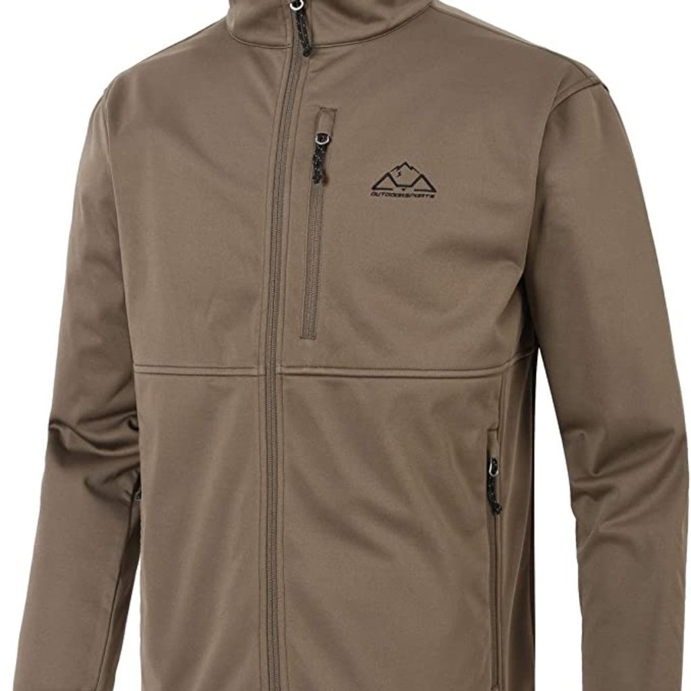 TBMPOY Men's Softshell Windproof Jacket Fleece-Lined Water Resistant Coat [2XL]